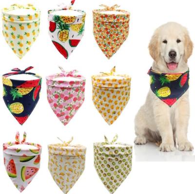 China Viable Wholesale Custom Printed Soft Adjustable Fruit Dog Bandana for sale