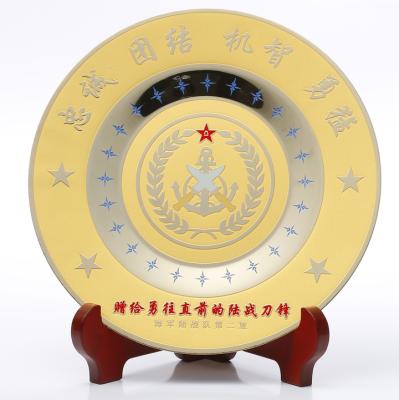 China Wholesale Custom Sports Memorial 3D Metal Dish China Best Souvenirs Logo Dish Award Souvenir Memorial Dish for sale