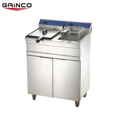 China Professional Potato Chips Fryer Equipment Restaurnts Kitchen Electric Deep Fryer With Cabinet For Sale EF-162V/C for sale