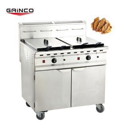 China Commercial open kitchen 4 basket deep fryer gas machine / gas fryer for sale gf for sale