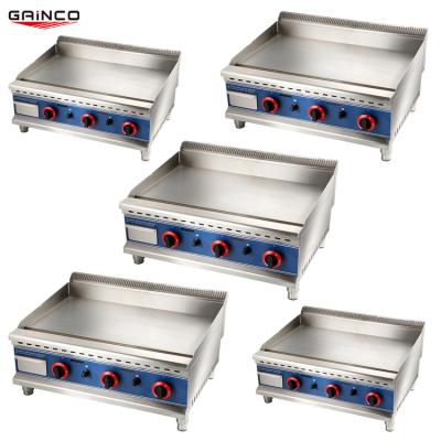 China Portable Commercial Gas Griddle Gas Griddle Hotel Multifunctional Induction Teppanyaki Hot Plates Griddle with 2 Gas Burner for sale