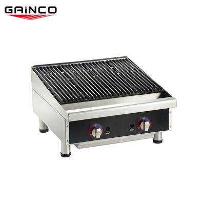 China Easily Cleaned Commercial Charcoal Built In Countertop Grill / Gas Lava Rock Table Grill For Restaurant for sale