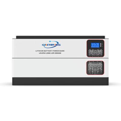 China Durable Design Multiple Protection Module Hybrid Solar Inverter 51.2V 48v 200AH Lifepo4 Stacked Lithium Battery for sale