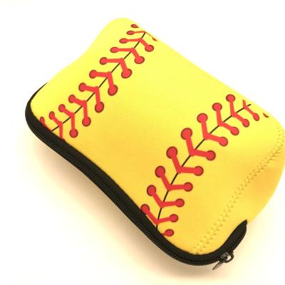 China Fashion Low Moq Women Yellow Waterproof Neoprene Bio Lined Customized Zipper Cosmetic Makeup Pouch Bag Organizer for sale