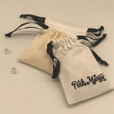 China Custom Eco Friendly Biodegradable Canvas Fabric Mini Drawstring Jewelry Storage Bags Suction Twine Bags For Packing for sale