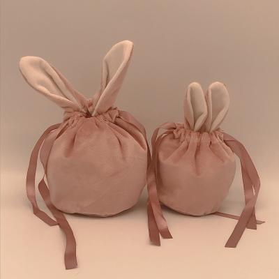 China Kids Recyclable Gift Bags Drawstring Pouch Party Bags Small Custom Pink Suede Velvet Drawstring Bag for sale