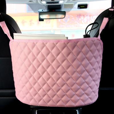 China New Durable PU Leather Car Handbag Holder Large Capacity Purse Storage Pocket Travel Backseat Organizer for sale