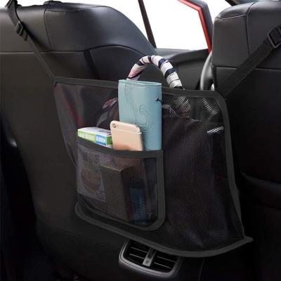 China Strong Flexibility Heavy Duty Driver Storage Pouch Automotive Back Seat Organizer Car Net Pocket Handbag Holder for sale