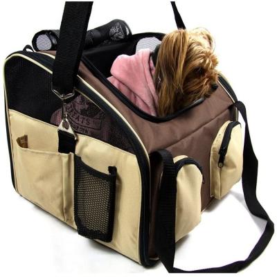 China Breathable Adjustable Comfortable Soft Sided Large Dog Cat Car Seat Carrier For Pet Travel Safe for sale