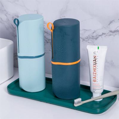 China Durable Waterproof Dustproof Stocked Travel Set Plastic Travel Toothbrush Toothpaste Cup for sale