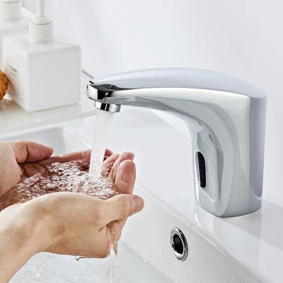 China Sense Faucets Hands Touchless Sensor Mixer Tap Bathroom Sensor Non-contact Water Faucet for sale