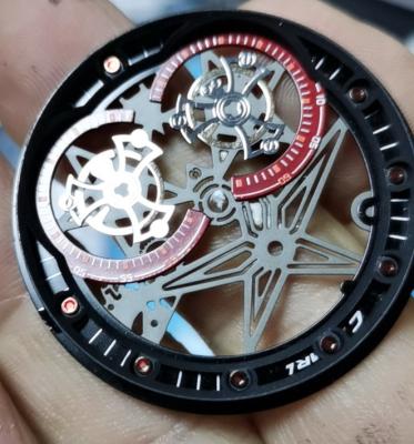 China Professional 3d Engraving Sterile Mechanical Skeleton Watch Dial Watch Face for sale