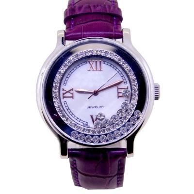 China 3 Hand Diamond Running Crystal CZ Happy Setting Watch for sale