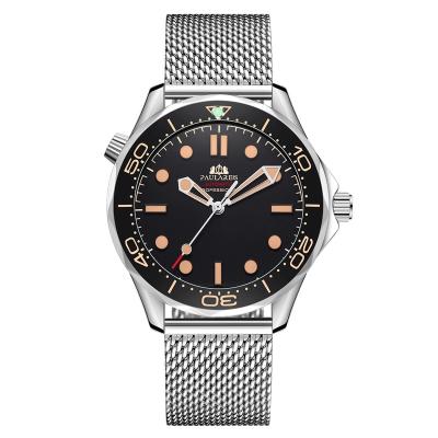 China Automatic Self Wind Mechanical Net Stainless Steel Nylon Strap Luxury Men New Limited Hands Luminous Watch for sale