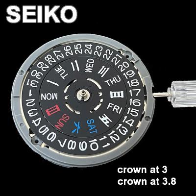 China Japan NH36/NH36A Luxury Automatic Movement Crown 3.8 Date Mechanical Self-Winding/3 Day Watch Spare Part Crown For SEIKO for sale