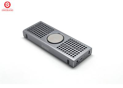 China 900mAh Thin Silvery Bluetooth Speaker , 2.0 Sound Track Waterproof Bluetooth Speaker for sale