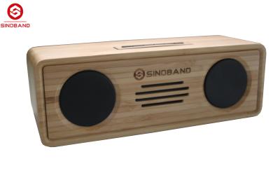 China oradores estereofónicos sem fio de 10watt Bluetooth, som de alta fidelidade claro de bambu feito a mão à venda