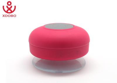 China IPX4 Red Handsfree Mini Suction Bluetooth Speaker with Microphone , OEM / ODM for sale