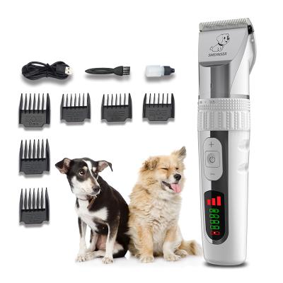 China Viable Pet Electric Rechargeable Trimmer Dog Clipper Dog Grooming Set Low Noise Dog Grooming Clippers For Animal for sale