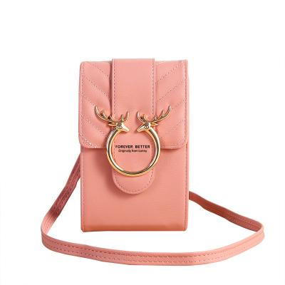 China Waterproof Multifunctional Women's Mobile Phone Bag Large Capacity Antler One Firm Shoulder Wallet for sale