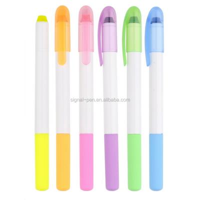 China Promotional Markers & Beautiful Color Highlighter Bars Wax Promotional Pencil Highlighter Plastic Pen for sale