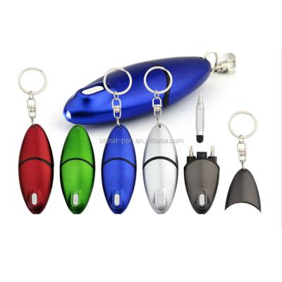 China Mini Keychain Stylus Touch Pen Fanny Oval Pen with led light and touch for easy to take key for sale