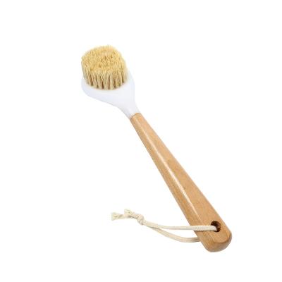 China Factory direct sale viable wooden pot brush with long handle custom natural sisal hair dish wash pot brush for sale