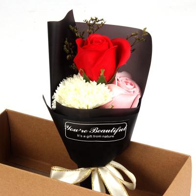 China The Basic Cleaning Bath Soap Rose Flower Floral Scented Valentine's Day Rose Soap Flower Box Birthday for sale