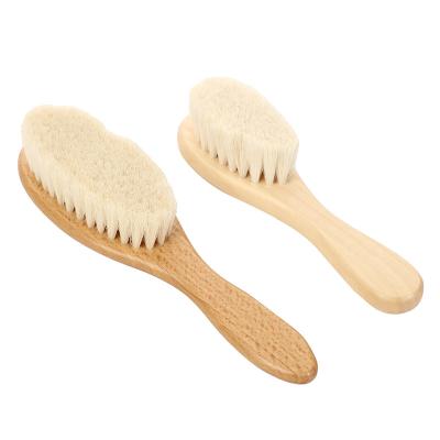 China Bath Brush for Baby Kids Rubbing and Body Massage Bath Brush Beech Baby Bath Wet and Dry Exfoliating Wool Brush for sale