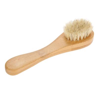 China Wholesale Single Handle Wooden Bamboo Face Brush Charcoal Cleansing Fiber Remove Deep Cleansing Brush Facial Brush for sale