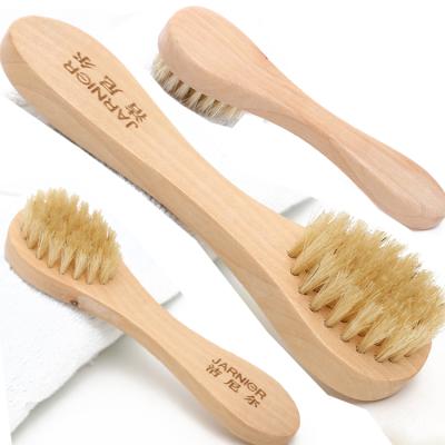 China Wholesale Single Face Cleansing Brush Wooden Natural Facial Bristle Brush With Handle for sale