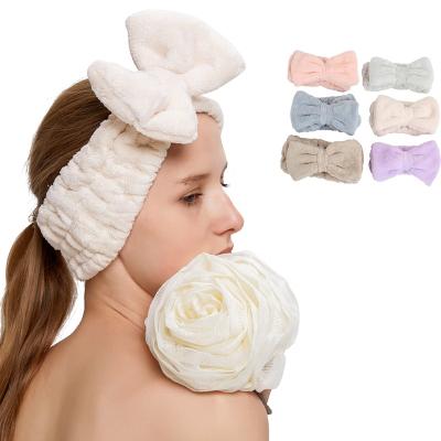 China New Fashion Simple Women Hair Accessories Bow Head Band Face Wash Make Up Hair Band for sale