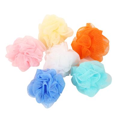 China EXFOLIATE Factory Direct Selling PE Bath Ball 20g Adult Bathing Flower High Quality Foaming Exfoliating Rich Sponge for sale