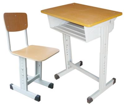 China Simple modern school furniture with a set of desks and chairs with adjustable height for sale