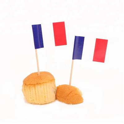 China Promotional Wholesale Disposable Cupcake Cocktail Toothpick Decorative Flag for sale