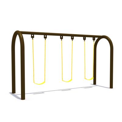 China Outdoor Swing Seat Playground Swing Kids Combination Metal Three Swing Strong for sale