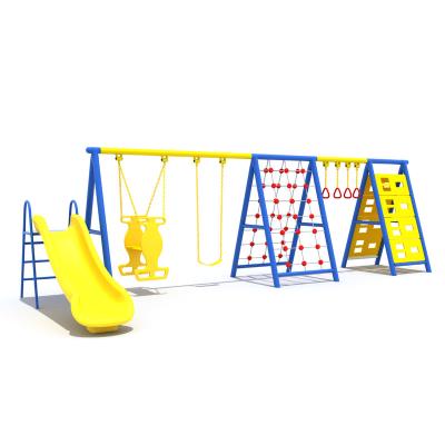 China Strong Functional Swing Seat Amusement Park Equipment Outdoor Kids Riding Net Swing Seat With Slide for sale