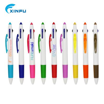 China Promotional Multicolor Pen 3 Colors Plastic Tip Pen Cheap Plastic Calf Pens Custom Design Plastic Pen for sale