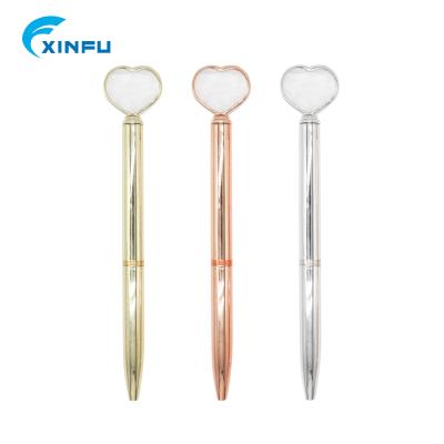 China Pen Cheap Promotional Heart Ballpoint Pen Crystal Barrel UV Pink Up Pens With Custom Logo for sale