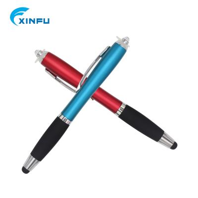 China Promotional Plastic Pen Touch Promotional Pen For Phone With LED Light Dome for sale