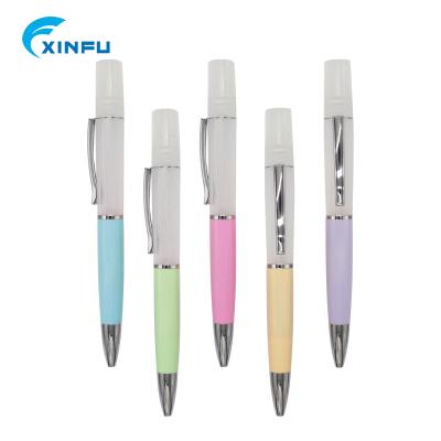 China Promotional Pen Hot Selling Plastic Spray Pen Disinfection Bottle Perfume Spray Pen Custom Logo Pen for sale