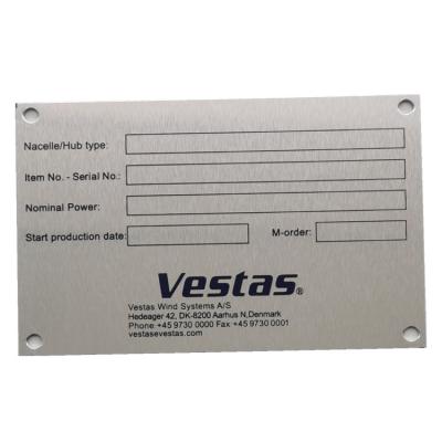 China Custom Metal Engraved Aluminum Machine Nameplate Tag Stainless Steel Printing for sale