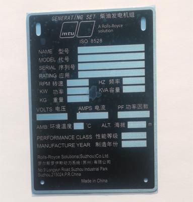 China Industry Good Quality Metal Aluminum Adhesive Sticker for sale