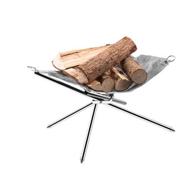 China Adjustable Stainless Steel Mesh Stove Fire Rack With Lightweight Height TOPWIND Folding Outdoor Fire Pit For Outdoor Camping Barbecue for sale