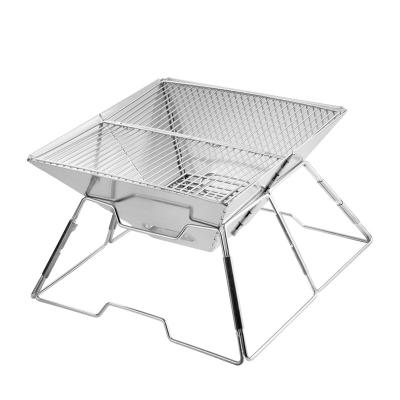 China Outdoor Folding Charcoal BBQ Grill Stainless Steel Mini BBQ Grill Portable Camping Size Adjustable Custom TOPWIND for sale