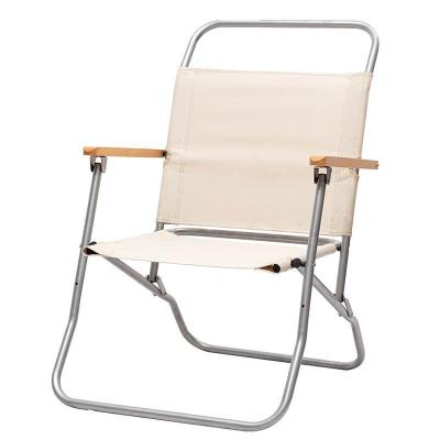 China TOPWIND Canvas Luxury Modern Aluminum Folding Chair Foldable Wooden Easy-Carry Outdoor Camping Chair for sale