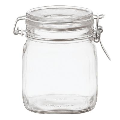 China Eco - Friendly Round 8oz Glass Jars With Clip Top Lid For Food Storage Honey Jar Jam Jars for sale