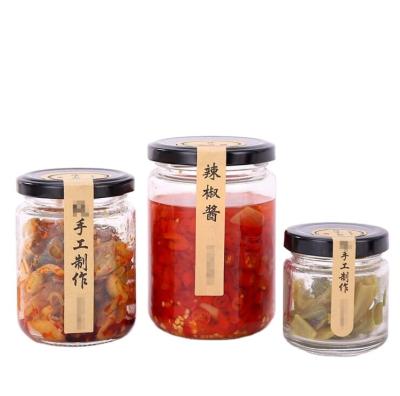 China Eco-friendly Wholesale Round Glass Jam Jars Glass With Lid Storage Marine Jar For Food for sale