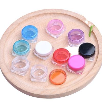 China Personal Care 3g 5g Bottom Multi Color Square PP Plastic Cream Jar Container for sale