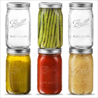 China Wholesale Wide Mouth Mason Jars 32oz Glass Food Jar Supplier Glass Jar With Lid for sale